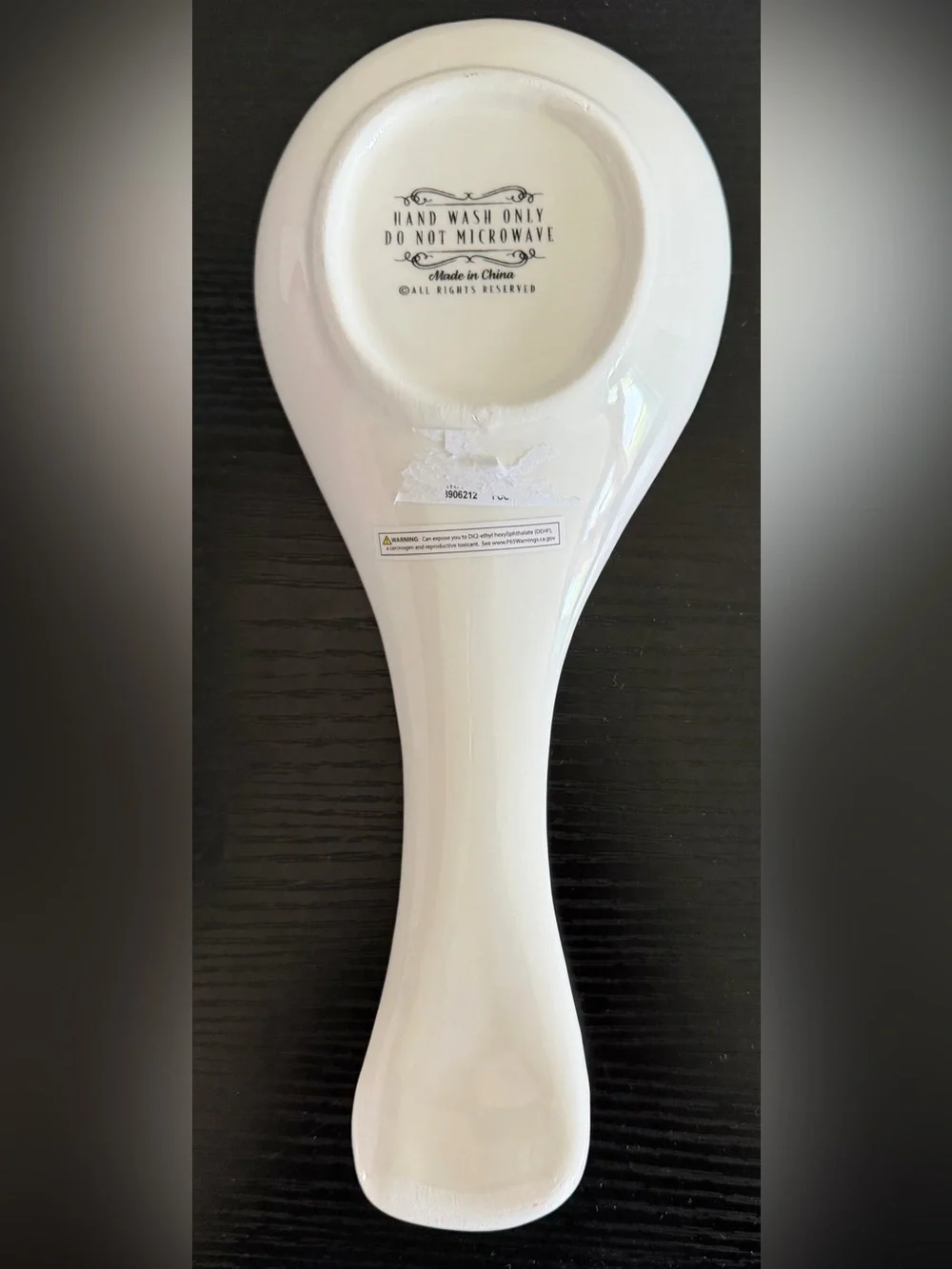 White Ceramic Spoon Rest with 'Trust in the Lord' Scripture
